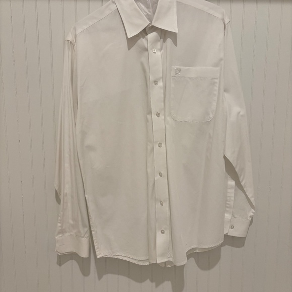 MEN'S SOLID WHITE BUTTON-DOWN WESTERN SHIRT - Picture 1 of 3